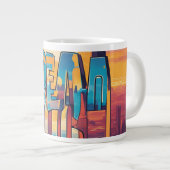 ステイインスパイア-やる気を起こさせるデザインと隆起 ジャンボコーヒーマグカップ (正面右)