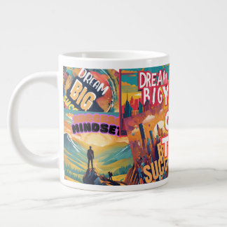 ステイインスパイア-やる気を起こさせるデザインと隆起 ジャンボコーヒーマグカップ