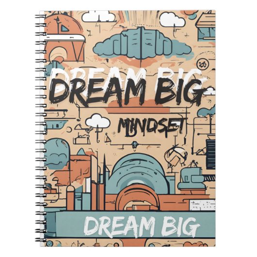 ステイインスパイア-やる気を起こさせるデザインと隆起 ノートブック (正面)