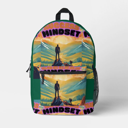 ステイインスパイア-やる気を起こさせるデザインと隆起 プリントバックパック (正面)