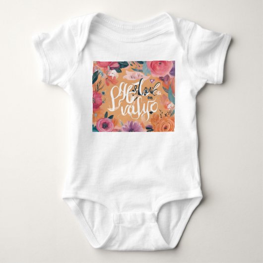 ステイインスパイア-やる気を起こさせるデザインと隆起 ベビーボディスーツ (正面)