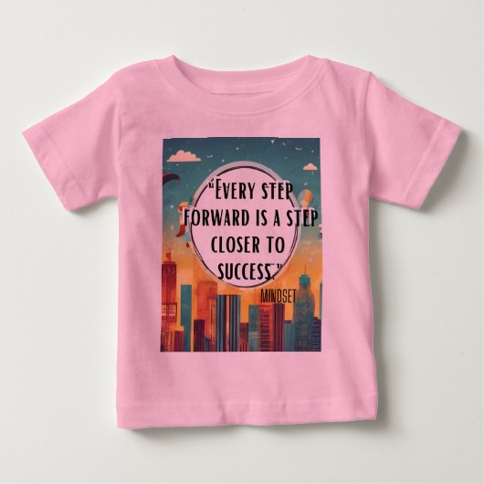 ステイインスパイア-やる気を起こさせるデザインと隆起 ベビーTシャツ (正面)
