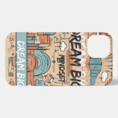 ステイインスパイア-やる気を起こさせるデザインと隆起 iPhoneケース (裏面横)