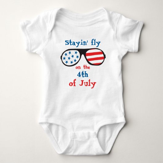 ステイインフライオンザ7月4日 ベビーボディスーツ (正面)