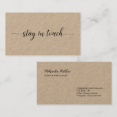 ステイインTouchエレガントブラックスクリプトクラフト コーリングカード (正面/裏面)