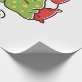 ステイウォームクリスマスコルギサンタハットホリデー ラッピングペーパー (角)