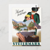 ステイエルマークスタイリアヴィンテージ旅行ポスター復元 ポストカード (正面/裏面)