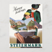 ステイエルマークスタイリアヴィンテージ旅行ポスター復元 ポストカード (正面)