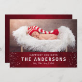 ステイエレガントッシュレッドハッピーホリデーズクリスマス シーズンカード (正面/裏面)