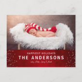 ステイエレガントッシュレッドハッピーホリデーズクリスマス シーズンポストカード (正面)