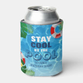 ステイカッコいいバイザプール誕生日パーソナライズされた 缶クーラー (缶正面)
