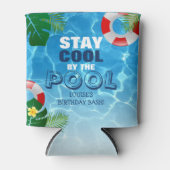 ステイカッコいいバイザプール誕生日パーソナライズされた 缶クーラー (正面)