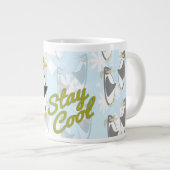 ステイカッコいいペンギンパルかわいい鳥の漫画モットー ジャンボコーヒーマグカップ (正面右)