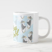 ステイカッコいいペンギンパルかわいい鳥の漫画モットー ジャンボコーヒーマグカップ (右)