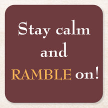 ステイカルムアンドランブルオンスクエア紙コースター