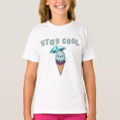 ステイクールかわいいアイスクリームTシャツ Tシャツ (正面)