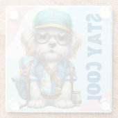 ステイクールドッグ眼鏡キャップ新学期 ガラスコースター (裏面)