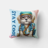 ステイクールドッグ眼鏡キャップ新学期 クッション (正面)