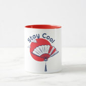 ステイクールファンイラストレーション | カスタム文字日本の マグカップ (中央)