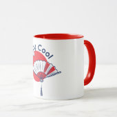 ステイクールファンイラストレーション | カスタム文字日本の マグカップ (正面右)