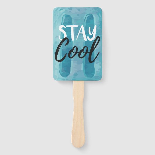 ステイクールブルー&パープルアイスポップ・アートのサマートリートパーティー ハンドファン (正面)