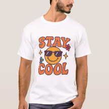 ステイクールレトロスマイリーフェイスTシャツ