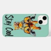 ステイクール – サングラス付きキリンイラストレーション Case-Mate iPhoneケース (裏面 (横))