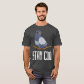 ステイコバードTシャツ野鳥観察おもしろいクールハト Tシャツ (正面フル)