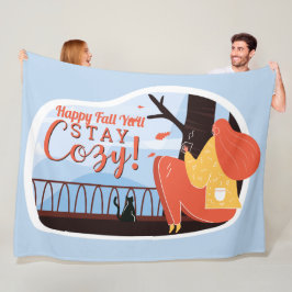 ステイコージーハイゲオータム秋フォークアートデコールADD NAME フリースブランケット