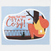 ステイコージーハイゲオータム秋フォークアートデコールADD NAME フリースブランケット (正面(横))