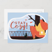 ステイコージーハイゲオータム秋フォークアートデコールADD NAME ポストカード (正面/裏面)