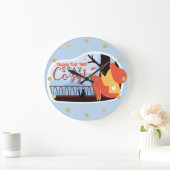 ステイコージーハイゲオータム秋フォークアートデコールADD NAME ラージ壁時計 (ホーム)