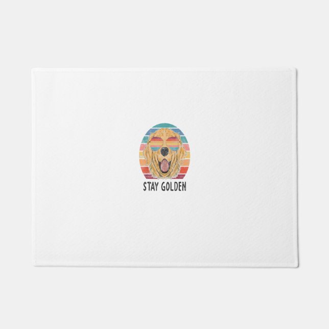 ステイゴールデンレトリエバードッグギフト ドアマット (正面)