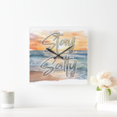 ステイサルティサンセットビーチ スクエア壁時計 (ホーム)