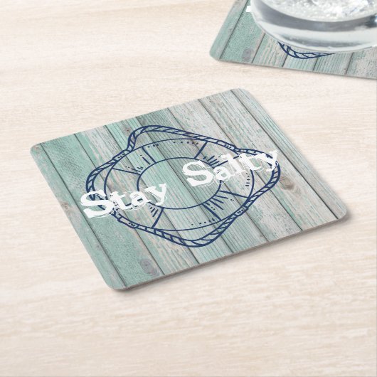 ステイサルティビーチライフ スクエアペーパーコースター (アングル)
