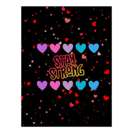 ステイストロングタイポグラフィ ポスター