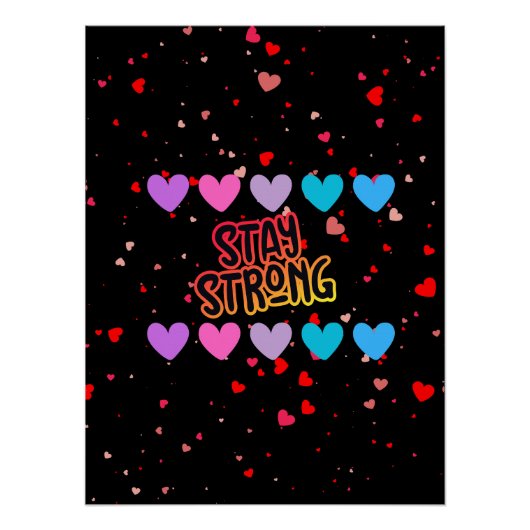 ステイストロングタイポグラフィ ポスター (正面)