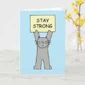 ステイストロング勇気付けられるキャット カード (黄色い花)