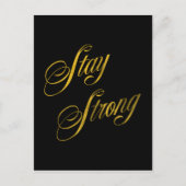 ステイストロング引用文フェイクゴールドフォイル引用文スパークリー ポストカード (正面)