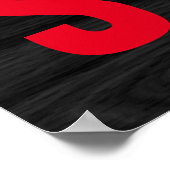 ステイストロング感動的グレーウッドホワイトレッド文字 ポスター (角)