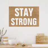 ステイストロング感動的ブラウンクリエイティブ ポスター (キッチン)
