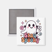 ステイスプーキーグルーヴィーゴーストレトロパステルハロウィン マグネット (正面/裏面)