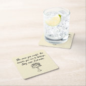 ステイセーフ食べケーキおもしろいミーム スクエアペーパーコースター (インサイチュ)