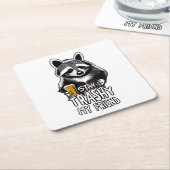 ステイトラシーマイフレンドラクーン スクエアペーパーコースター (アングル)