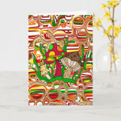 ステイトリップ（幻覚体験）のような、おもしろいサイケデリックマッシュルーム誕生日 カード (黄色い花)