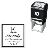ステイトリースクエアモノグラムイニシャル差出人住所 セルフインキングスタンプ (インサイチュ)