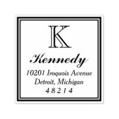 ステイトリースクエアモノグラムイニシャル差出人住所 セルフインキングスタンプ (デザイン)