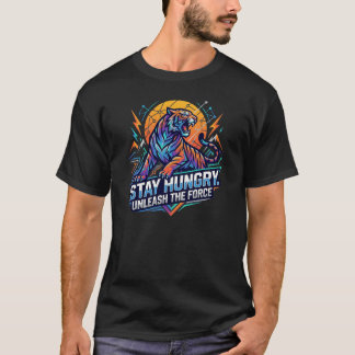 ステイハングリータイガー ストリートウェア 力を解放せよ Tシャツ
