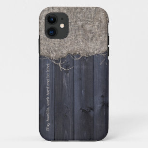 ステイハンブルワーク懸命ベージュブルラップとウッド iPhone 11 ケース