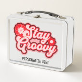 ステイパーソナライズされたGroovy 70のレトロ メタルランチボックス (正面)